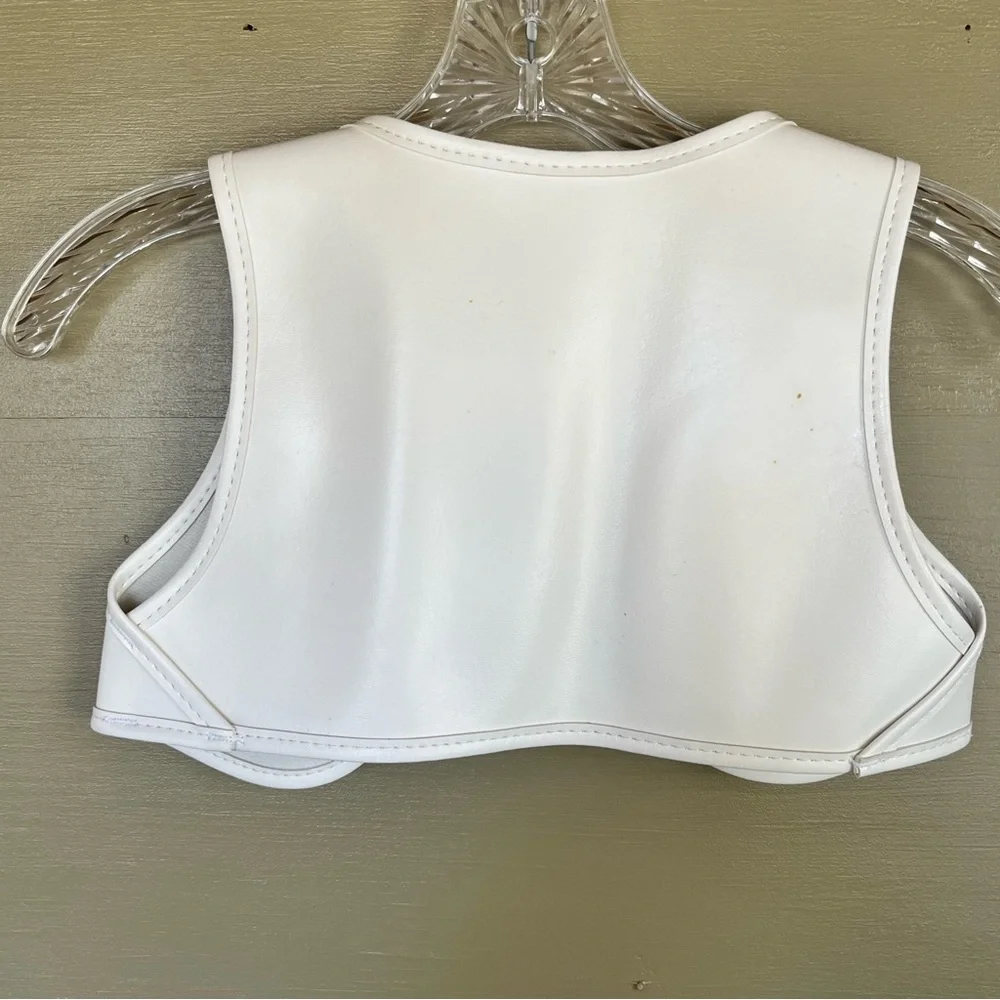 NY Giants Cropped Faux Leather Vest Leotard Baby Halloween Costume
